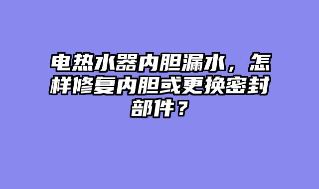 电热水器内胆漏水，怎样修复内胆或更换密封部件？