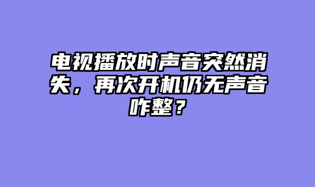 电视播放时声音突然消失，再次开机仍无声音咋整？