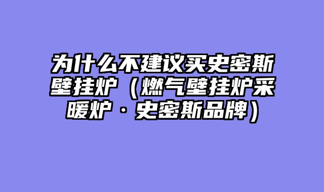 为什么不建议买史密斯壁挂炉（燃气壁挂炉采暖炉·史密斯品牌）