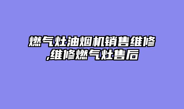 燃气灶油烟机销售维修,维修燃气灶售后
