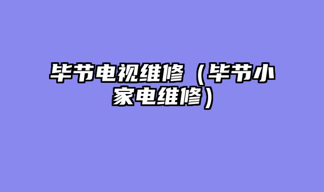 毕节电视维修（毕节小家电维修）
