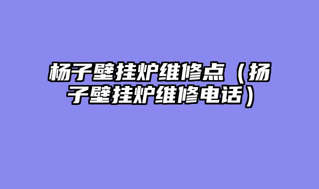 杨子壁挂炉维修点（扬子壁挂炉维修电话）
