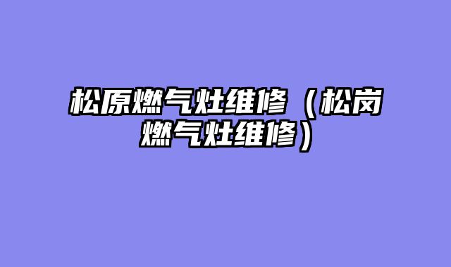 松原燃气灶维修（松岗燃气灶维修）