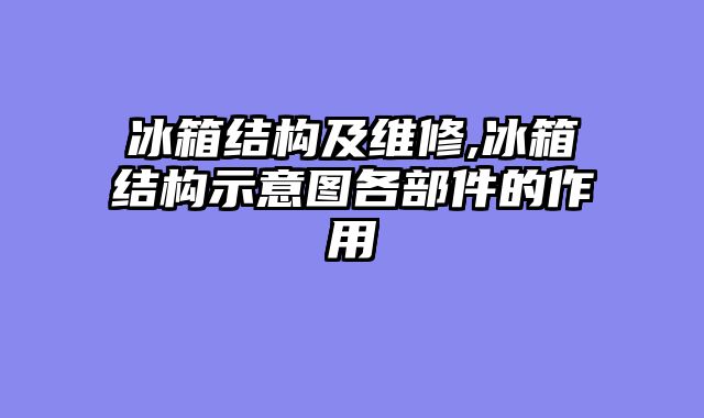 冰箱结构及维修,冰箱结构示意图各部件的作用