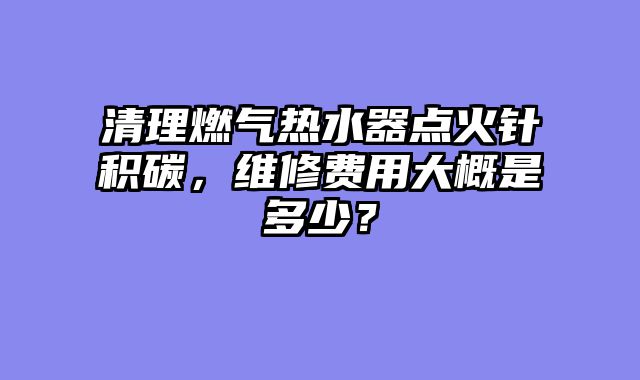 清理燃气热水器点火针积碳，维修费用大概是多少？