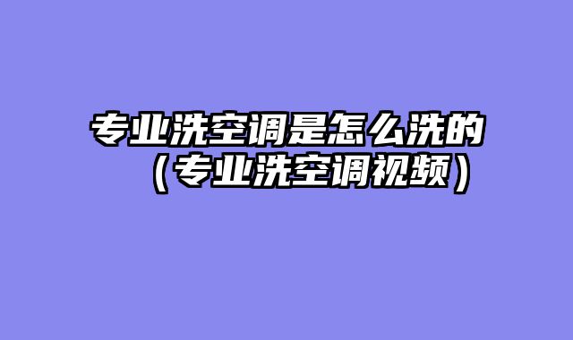 专业洗空调是怎么洗的（专业洗空调视频）