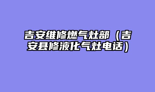 吉安维修燃气灶部（吉安县修液化气灶电话）