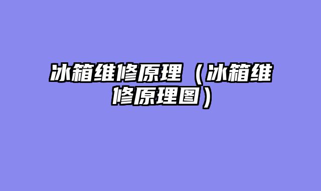 冰箱维修原理（冰箱维修原理图）