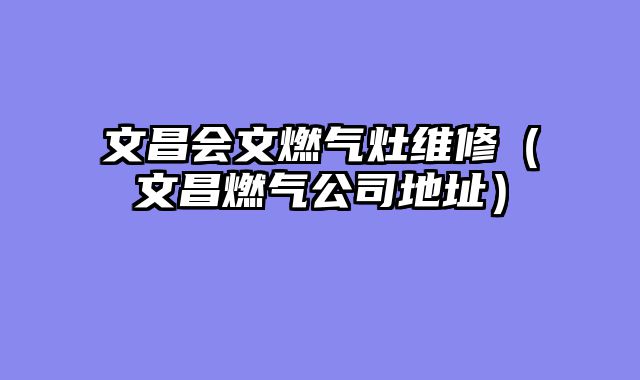 文昌会文燃气灶维修（文昌燃气公司地址）