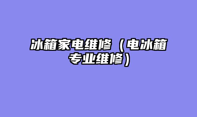 冰箱家电维修（电冰箱专业维修）