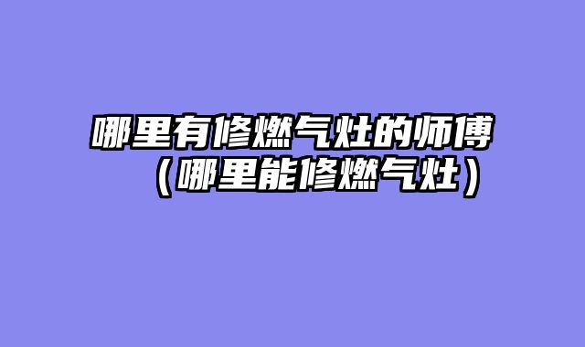 哪里有修燃气灶的师傅（哪里能修燃气灶）