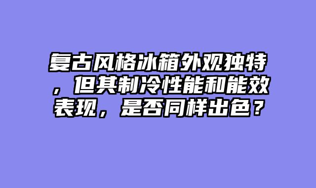 复古风格冰箱外观独特，但其制冷性能和能效表现，是否同样出色？
