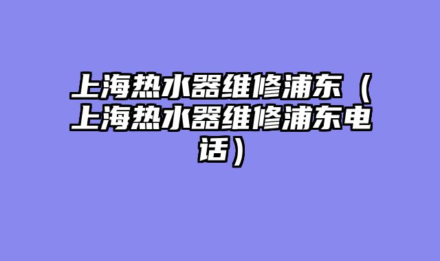 上海热水器维修浦东（上海热水器维修浦东电话）
