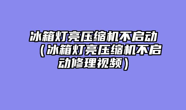 冰箱灯亮压缩机不启动（冰箱灯亮压缩机不启动修理视频）