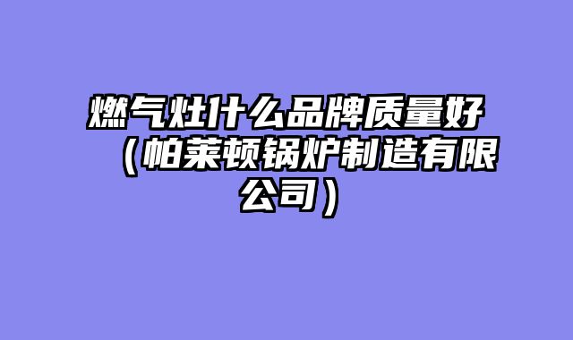 燃气灶什么品牌质量好（帕莱顿锅炉制造有限公司）
