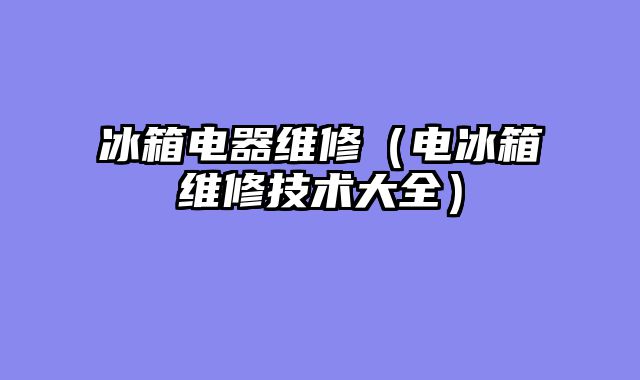 冰箱电器维修（电冰箱维修技术大全）