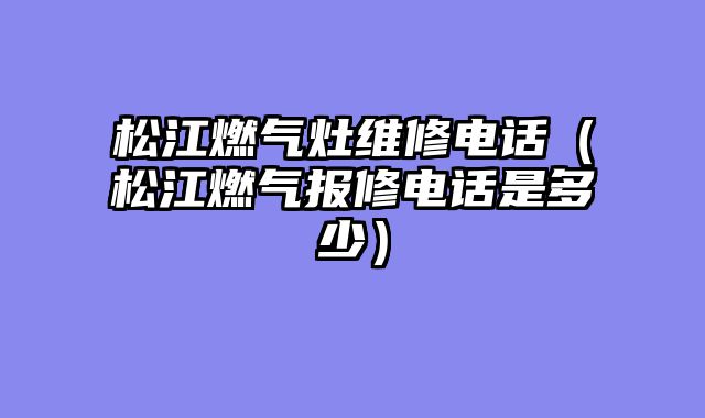 松江燃气灶维修电话（松江燃气报修电话是多少）