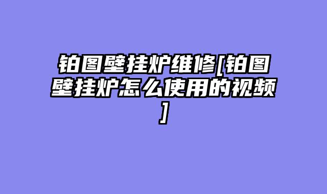 铂图壁挂炉维修[铂图壁挂炉怎么使用的视频]