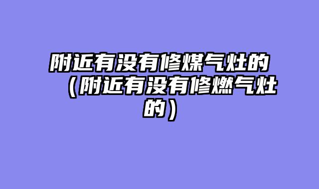 附近有没有修煤气灶的（附近有没有修燃气灶的）