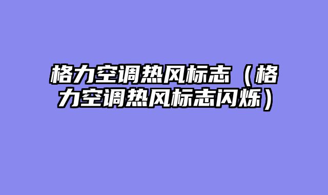 格力空调热风标志（格力空调热风标志闪烁）