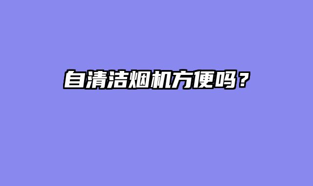 自清洁烟机方便吗？