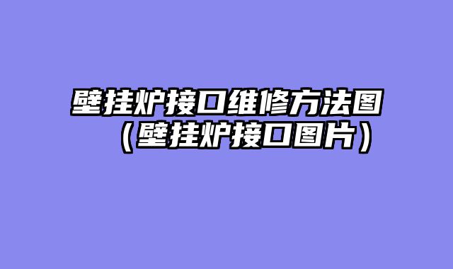 壁挂炉接口维修方法图（壁挂炉接口图片）