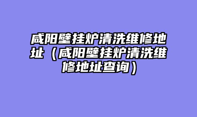 咸阳壁挂炉清洗维修地址（咸阳壁挂炉清洗维修地址查询）