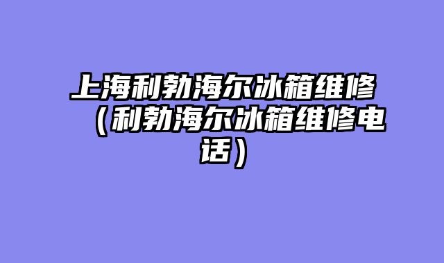 上海利勃海尔冰箱维修（利勃海尔冰箱维修电话）