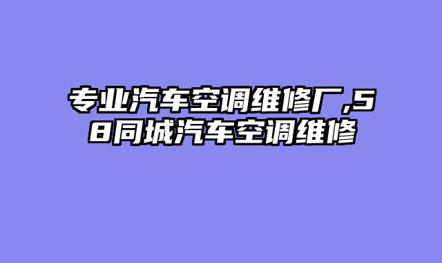 专业汽车空调维修厂,58同城汽车空调维修