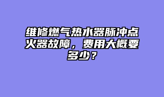 维修燃气热水器脉冲点火器故障，费用大概要多少？