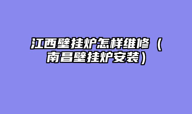 江西壁挂炉怎样维修（南昌壁挂炉安装）