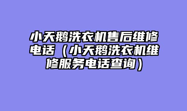 小天鹅洗衣机售后维修电话（小天鹅洗衣机维修服务电话查询）