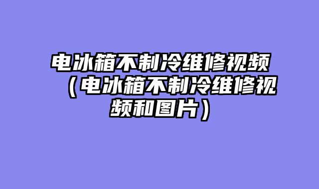 电冰箱不制冷维修视频（电冰箱不制冷维修视频和图片）