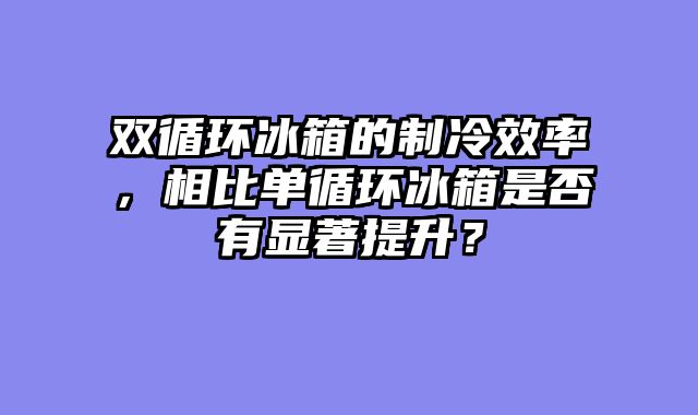 双循环冰箱的制冷效率，相比单循环冰箱是否有显著提升？