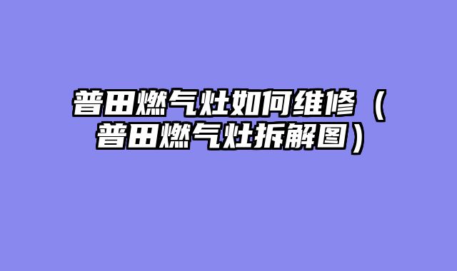 普田燃气灶如何维修（普田燃气灶拆解图）
