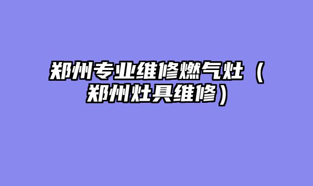 郑州专业维修燃气灶（郑州灶具维修）