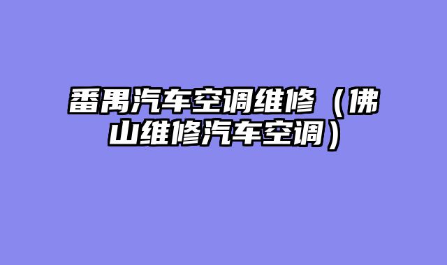 番禺汽车空调维修（佛山维修汽车空调）