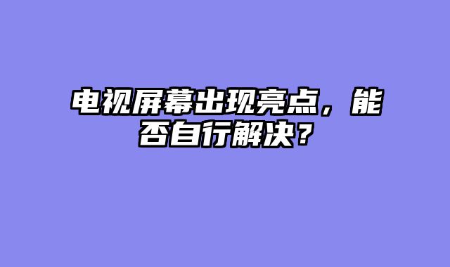 电视屏幕出现亮点，能否自行解决？