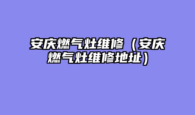 安庆燃气灶维修（安庆燃气灶维修地址）