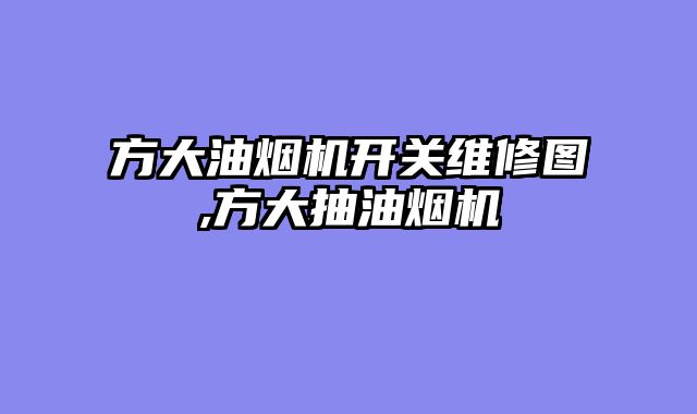 方大油烟机开关维修图,方大抽油烟机