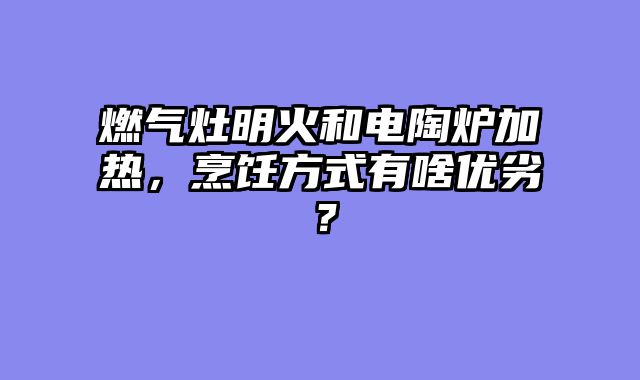 燃气灶明火和电陶炉加热，烹饪方式有啥优劣？