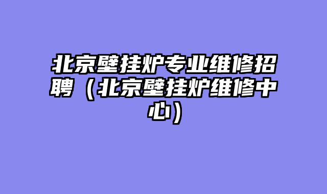 北京壁挂炉专业维修招聘（北京壁挂炉维修中心）