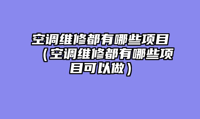 空调维修都有哪些项目（空调维修都有哪些项目可以做）