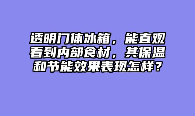 透明门体冰箱，能直观看到内部食材，其保温和节能效果表现怎样？