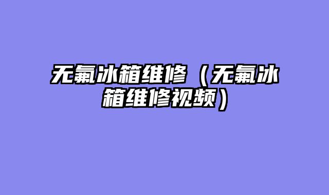 无氟冰箱维修（无氟冰箱维修视频）