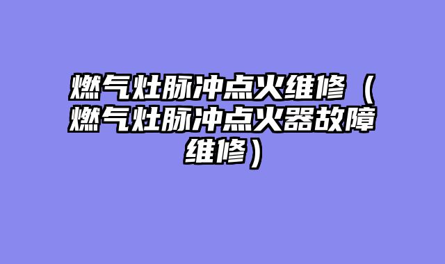 燃气灶脉冲点火维修（燃气灶脉冲点火器故障维修）