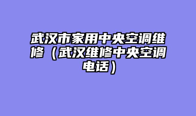 武汉市家用中央空调维修（武汉维修中央空调电话）