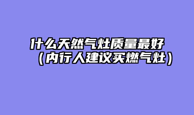 什么天然气灶质量最好（内行人建议买燃气灶）