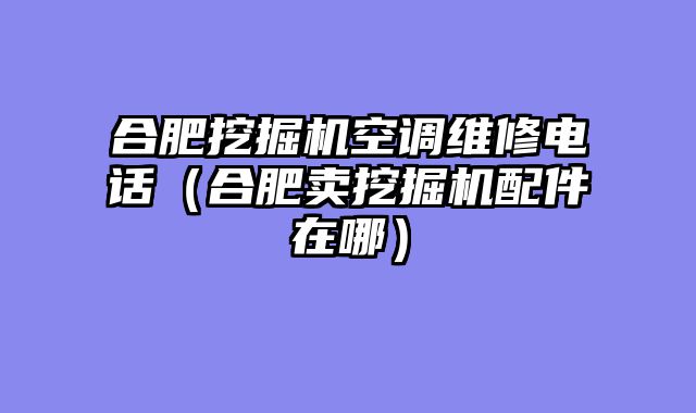 合肥挖掘机空调维修电话（合肥卖挖掘机配件在哪）