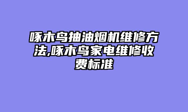 啄木鸟抽油烟机维修方法,啄木鸟家电维修收费标准